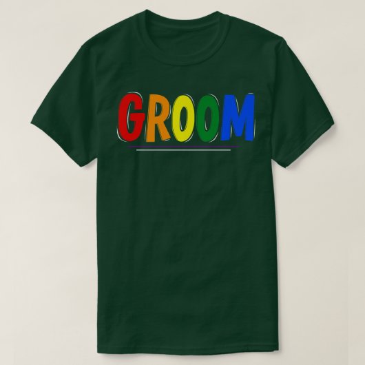 LGBTQ Pride Wedding Groom T-shirt (Design voorkant)