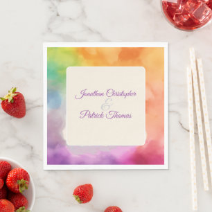 LGBTQ Pride Wedding Love is liefde regenboog Servet