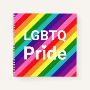 LGBTQ Pride Witte Hart Diagonale Strepen Notitieboek