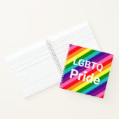 LGBTQ Pride Witte Hart Diagonale Strepen Notitieboek (Binnen)