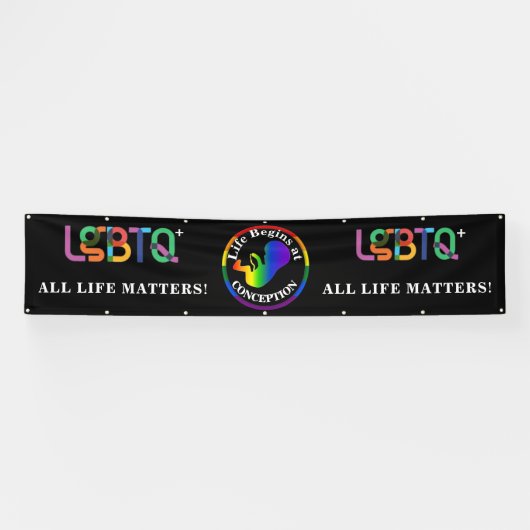 LGBTQ+ Pro-Life-banner Spandoek (Horizontaal)