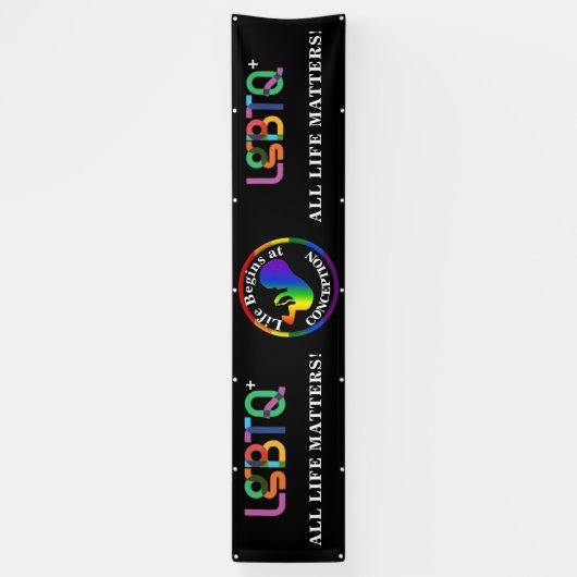LGBTQ+ Pro-Life-banner Spandoek (Verticaal)