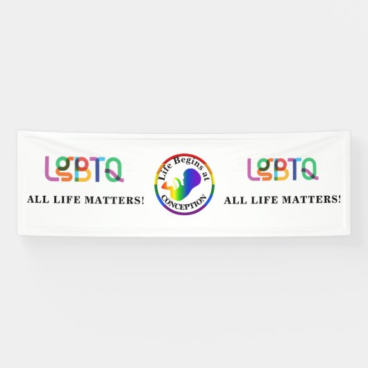 LGBTQ+ Pro-Life-banner Spandoek (Horizontaal)