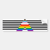 LGBTQ Progress Ally Pride Flag Bumpersticker (Voorkant)