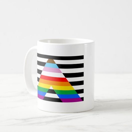 LGBTQ Progress Ally Pride Flag Koffiemok (Voorkant links)