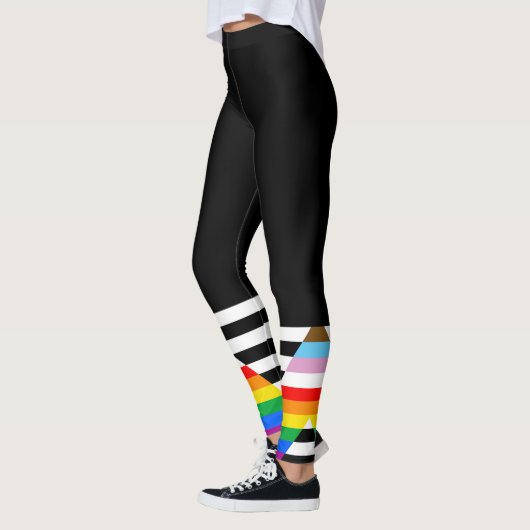 LGBTQ Progress Ally Pride Flag Leggings (Links)