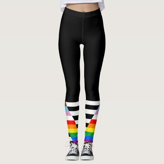 LGBTQ Progress Ally Pride Flag Leggings (Voorkant)