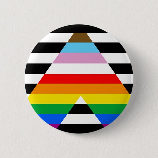 LGBTQ Progress Ally Pride Flag Ronde Button 5,7 Cm (Voorkant)