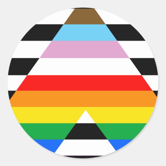 LGBTQ Progress Ally Pride Flag Ronde Sticker (Voorkant)