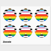 LGBTQ Progress Ally Pride Flag Ronde Sticker (Vel)