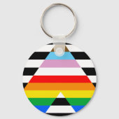 LGBTQ Progress Ally Pride Flag Sleutelhanger (Voorkant)