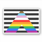 LGBTQ Progress Ally Pride Flag Sticker (Voorkant)