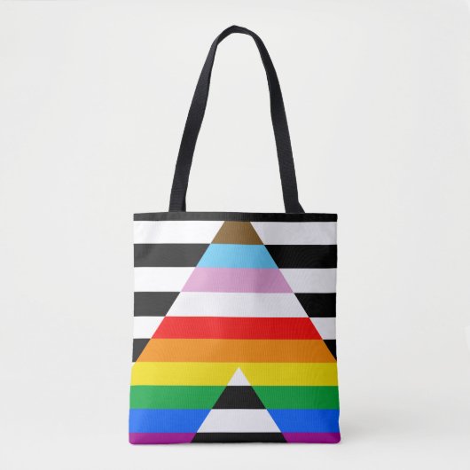 LGBTQ Progress Ally Pride Flag Tote Bag (Voorkant)
