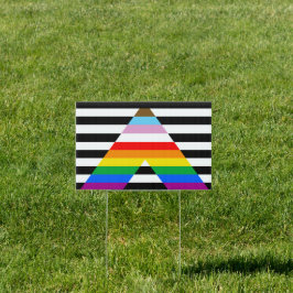 LGBTQ Progress Ally Pride Flag Tuinbord
