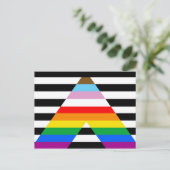 LGBTQ Progress Ally Pride Vlag Briefkaart (Staand voorkant)