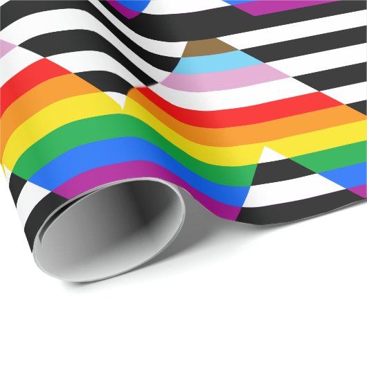 LGBTQ Progress Ally Pride Vlag Cadeaupapier (Rol Hoek)