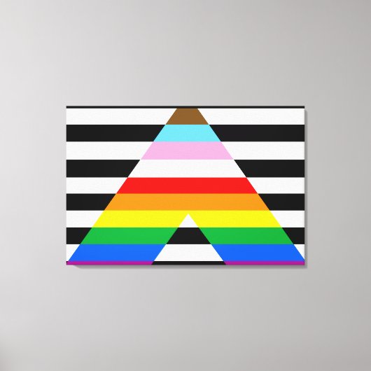 LGBTQ Progress Ally Pride Vlag Canvas Afdruk (Voorkant)
