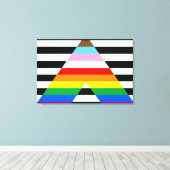 LGBTQ Progress Ally Pride Vlag Canvas Afdruk (Insitu (Houten vloer))