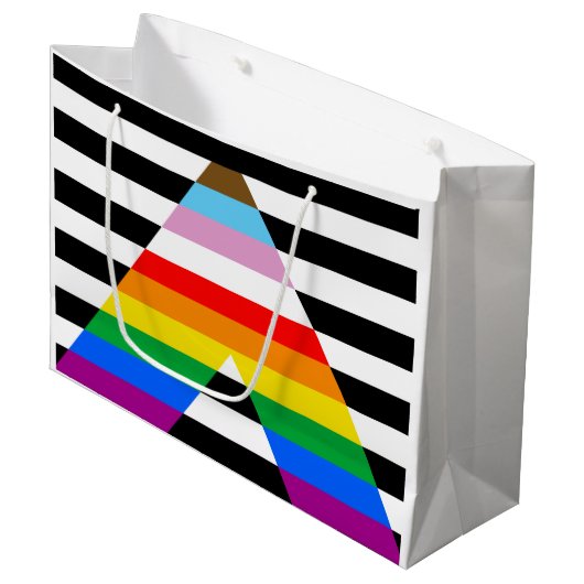 LGBTQ Progress Ally Pride Vlag Groot Cadeauzakje (Voorkant Gekanteld)