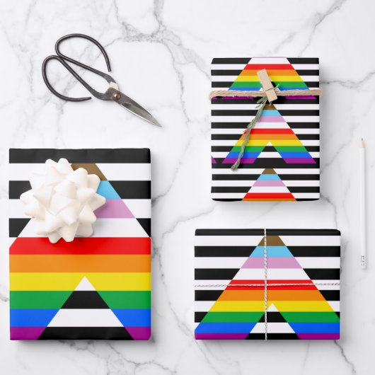LGBTQ Progress Ally Pride Vlag Inpakpapier Vel (Voorkant)