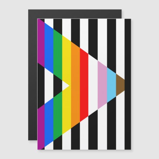 LGBTQ Progress Ally Pride Vlag Magnetische Uitnodiging (Voorkant / Achterkant)