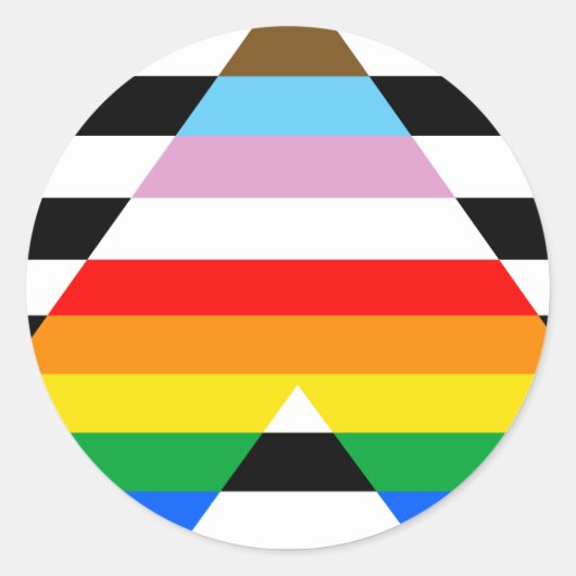 LGBTQ Progress Ally Pride Vlag Ronde Sticker (Voorkant)