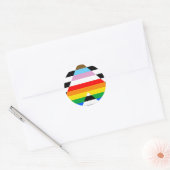 LGBTQ Progress Ally Pride Vlag Ronde Sticker (Envelop)