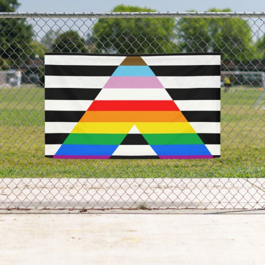 LGBTQ Progress Ally Pride Vlag Spandoek (Insitu)