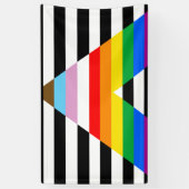 LGBTQ Progress Ally Pride Vlag Spandoek (Verticaal)