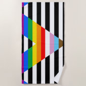LGBTQ Progress Ally Pride Vlag Strandlaken (Voorkant)