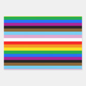 LGBTQ+ Progress Flag Strepen Inpakpapier Vel (Voorkant)