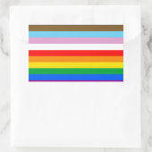 LGBTQ+ Progress Flag Strepen Rechthoekige Sticker (Tas)