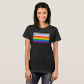 LGBTQ+ Progress Flag Strepen T-shirt (Voorkant volledig)