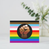 LGBTQ+ Progress POC Pride-vlag Briefkaart (Staand voorkant)