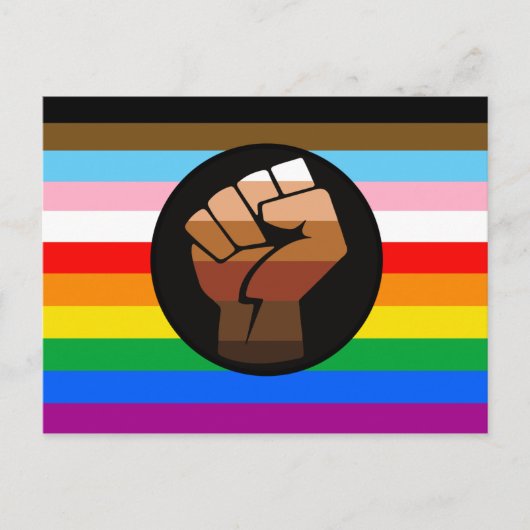 LGBTQ+ Progress POC Pride-vlag Briefkaart (Voorkant)