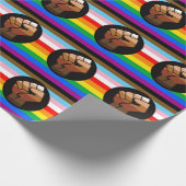 LGBTQ+ Progress POC Pride-vlag Cadeaupapier (Hoek)