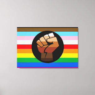 LGBTQ+ Progress POC Pride-vlag Canvas Afdruk