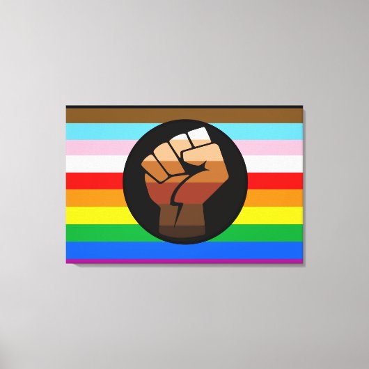 LGBTQ+ Progress POC Pride-vlag Canvas Afdruk (Voorkant)