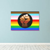 LGBTQ+ Progress POC Pride-vlag Canvas Afdruk (Insitu (Houten vloer))