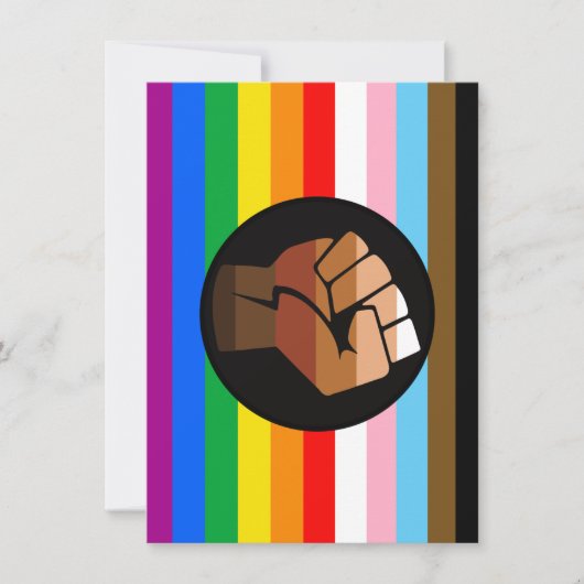 LGBTQ+ Progress POC Pride-vlag Feestdagenkaart (Voorkant)