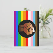 LGBTQ+ Progress POC Pride-vlag Feestdagenkaart (Staand voorkant)