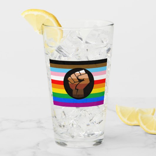 LGBTQ+ Progress POC Pride-vlag Glas (Voorkant ijs)