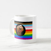 LGBTQ+ Progress POC Pride-vlag Koffiemok (Voorkant links)
