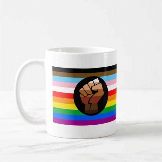 LGBTQ+ Progress POC Pride-vlag Koffiemok (Links)