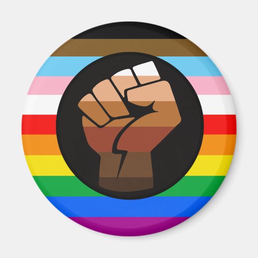 LGBTQ+ Progress POC Pride Vlag Magneet (Voorkant)