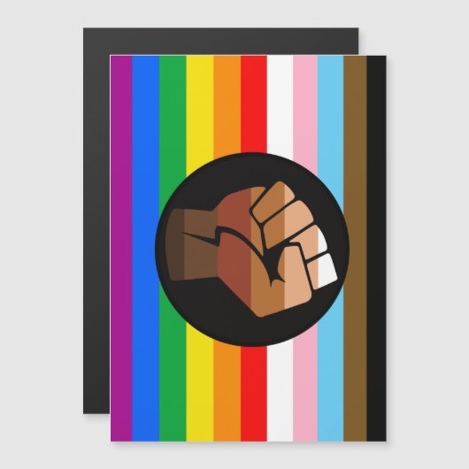 LGBTQ+ Progress POC Pride-vlag Magnetische Uitnodiging (Voorkant / Achterkant)