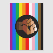 LGBTQ+ Progress POC Pride-vlag Magnetische Uitnodiging (Voorkant)