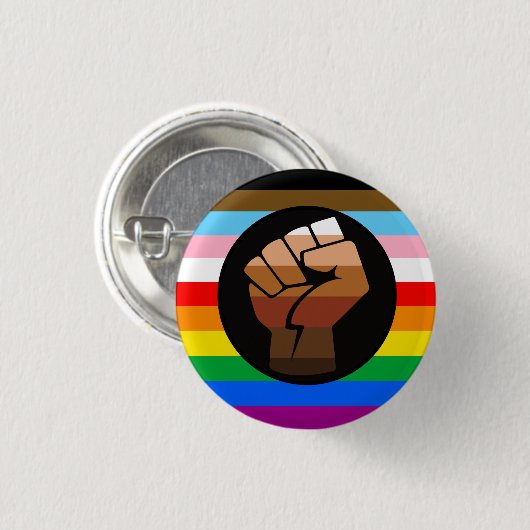 LGBTQ+ Progress POC Pride-vlag Ronde Button 3,2 Cm (Voorkant /achterkant)