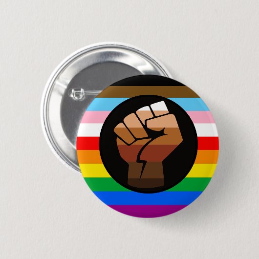 LGBTQ+ Progress POC Pride-vlag Ronde Button 5,7 Cm (Voorkant /achterkant)
