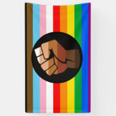 LGBTQ+ Progress POC Pride-vlag Spandoek (Verticaal)